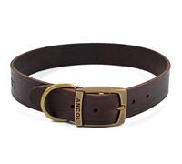 Ancol Latigo Leather Dog Collar - Brown - Size: Medium