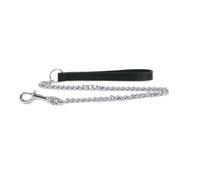 Ancol Leather Heavy Chain Dog Lead - Black - Size: Small