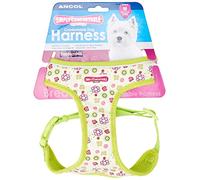 Ancol Lime Flowers Dog Harness - Adjustable Nylon Straps, Quick-Click Buckles, Soft Padded & Breathable Pet Training Accessory, Medium