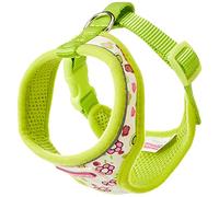 Ancol Lime Flowers Dog Harness Nylon Straps Adjustable Buckles Quick Click Fastener Comfortable Breathable Soft Padded Pet Training Accessory - XS - 34 - 45 cm
