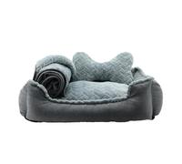 Ancol Made From Grey Dog Bed Soft Machine Washable Warm Non Slip Base Pet Puppy Cushion 60x50cm
