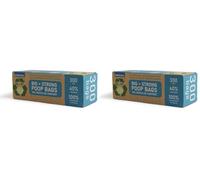 Ancol Made From Dog Puppy Giant Waste Bags Green - Eco Friendly Recycled Ocean Bound Plastic Poop Bags - Compostable Packaging - Bulk Roll of 300 (Pack of 2)