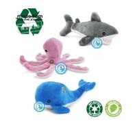 Ancol Mini Plush Dog Toys With Squeak Made From Recycled Plastics Whale Shark Octopus Pack Of 3