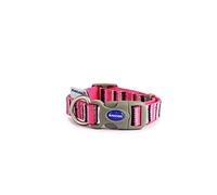 Candy Stripe Made From Dog Collar - Hot Pink / 20 - 30cm Neck