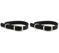 Ancol Made From Softweave Dog Collar in Black - Soft Touch Comfortable Buckle Pet Leash - Puppy Neckband Accessory - Medium (Pack of 2)
