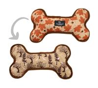 Ancol Maple Leaf Woodland Patterned Reversible Cuddly Plush Dog Puppy Pet Bone Toy