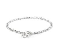 Ancol Medium Check Chain Dog Collar (40cm) (Silver)