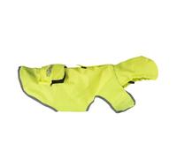 Ancol Men Splashguard Dog Puppy Coat Yellow - Waterproof Reflective Trim Pet Raincoat with Two Point Adjustment and Compact Foldable Design - Keeps Your Dog Dry and Visible - Large UK