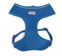 Ancol Mesh Dog Puppy Harness Blue - Lightweight Breathable Padded Air Mesh Pet Walking Harness with Double Stitching for Durability - Easy Snap On Design - Medium 44-57cm