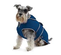 Ancol Muddy Paws All Weather Stormguard Dog Puppy Coat Navy Blue - Waterproof Pet Jacket - Fleece Lining and Chest Protector - Elasticated Neck and Leg Straps - 50 cm Length up to 79 cm Girth - Large