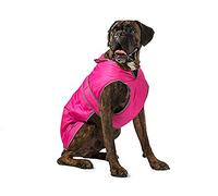 Ancol Muddy Paws All Weather Stormguard Dog Puppy Coat Pink - Waterproof Pet Jacket with Fleece Lining and Chest Protector - Elasticated Neck and Leg Straps - 50 cm Length up to 79 cm Girth - Large