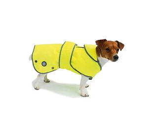 Ancol Muddy Paws All Weather Stormguard Dog Puppy Coat Hi Vis - Waterproof Pet Jacket - Fleece Lining and Chest Protector - Elasticated Neck and Leg Straps - 25 cm Length up to 43 cm Girth - XS