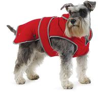 Ancol Muddy Paws All Weather Stormguard Dog Puppy Coat Poppy Red - Waterproof Pet Jacket - Fleece Lining and Chest Protector - Elasticated Neck & Leg Straps - 70 cm Length up to 98 cm Girth - XXL