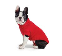Ancol Muddy Paws Cable Knit Dog Puppy Sweater Red - Luxurious Knitted Pet Jumper with Full Length Coverage - Cold Weather Protection and Additional Layering - XXS