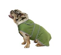 Ancol Stormguard Soft Shell Dog Coat in Khaki - Waterproof Pet Rain Jacket with Harness Hole - Reflective Edging Puppy Apparel - XL