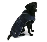 Ancol Stormguard Fleece Lined Dog Coat and Chest Protector - Navy - Medium