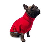 Ancol Muddy Paws Dog Polar Fleece in Red with Reflective Edges - Polyester Hook & Loop Fastening Pet Winter Outfit Clothing - S