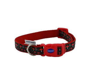 Ancol Mushroom Patterned Srong Hardwearing Nylon Adjustable Dog Collar To Fit Neck 45-70 cm Size 5-9