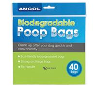 Ancol Bio-Degradable Tie Handle Waste Bags - Pack of 40 Bags