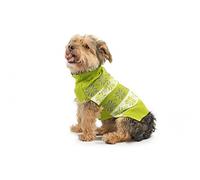 Ancol Nordic Dog Jumper Green Cold Weather Warm Insulator Scandinavian Snowflake Pattern Ribbed Hem Pet Puppy Apparel - Large