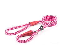 Ancol Nylon Dog Rope Slip Lead Raspberry Hand Sewn Craftsmanship Water Repellent Quick Control Dog Walking Accessory - 1.5mx12mm