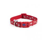 Ancol Fashion Dog Collar Red Reflective Stars Adjustable Nylon Collar for Puppies and Pets - Reflective Star Design with Snap Buckle Fastening - Weatherproof Comfortable Fit for Dogs - Size 30-50cm