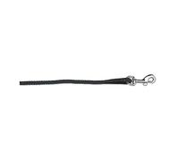 Ancol Nylon Rope Dog Lead Black Strong Polyester Comfortable Grip Hand Sewn Leather Ends Heavy Duty Trigger Hook - 1.07 m x 12 mm