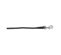 Ancol Nylon Rope Dog Lead Black Strong Polyester Comfortable Grip Hand Sewn Leather Ends Heavy Duty Trigger Hook - 1.07 m x 12 mm