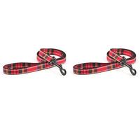 Ancol Nylon Tartan Lead Red (1 m x 19 mm) (Pack of 2)