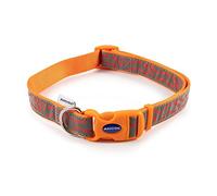 Ancol Patterned Collection Reflective Bone Collar size 5-9 to fit neck circumference 45-70 cm, Orange