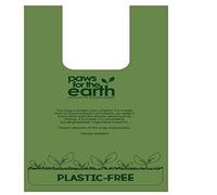 Ancol Paws For The Earth Plastic Free Dog Poop Bags - Green - 96 Compostable Vegetable Extract Bags with Tie Handles - Pack of 8 Refill Rolls