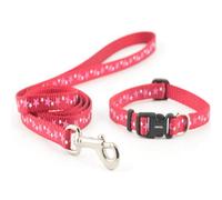 Ancol Puppy Collar and Lead Set Stars Red