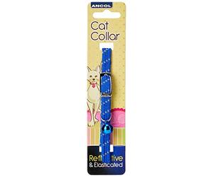 Ancol Reflective all-elastic Cat Collar Blue