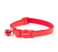 Ancol Reflective Gloss Safety Cat Collar with Bell - Red