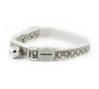 Ancol Reflective Gloss Silver Hearts Cat Collar