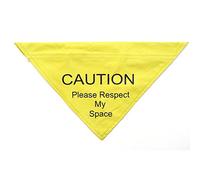 Ancol Respect My Space Warning Yellow Dog Bandana Pet Training Accessory, Medium/Large