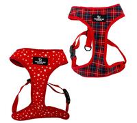 Ancol Reversible Dog Harness Tartan Star Patterned - Comfortable Weatherproof Pet Accessory - Lightweight Fashionable Puppy Outfit - L