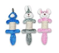 Ancol Rope Belly Dog Toys Made From Recycled Plastic Bottles and Virgin Rope PK3 Duck Rabbit Mouse