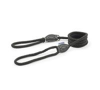 Ancol Rope Slip and Control Lead Black Nylon Infinity Loop Design - Gentle on Neck for Training and Walks - 1.5m Length