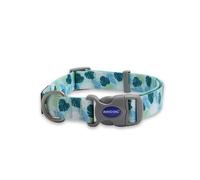 Ancol Round Dog Collar Leaf Patterned - Lightweight Sturdy Grip Adjustable Buckle Durable Secure Fit Soft Comfortable Stylish Pet Puppy Leash - Large