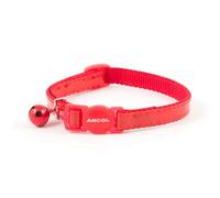 Ancol Safety Buckle Cat Collar Gloss Reflective Red (Pack Of 3)