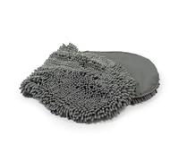 Ancol Simply Dry Dog Mitt Grey Microfibre Noodle Fabric for Moisture Absorption - Machine Washable for Easy Cleaning