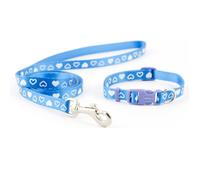Ancol Small Bite Heart Collar Lead Set - Blue