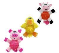 Ancol Small Bite Knobbly Ball Bellies Pack Of 3 Pig Cow Duck for small dogs and puppies