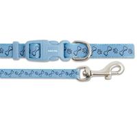 Ancol Small Bite Collar and Lead Set Reflective Paw and Bone Blue - Reflective Paw and Bone - Blue - 20 - 30cm