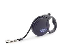 Ancol Small Bite Retractable Comfortable Stylish Black Puppy Lead Pet Leash Training Accessory 5m, Small