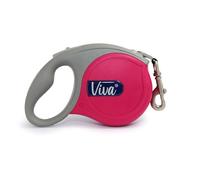 Ancol Small Bite Retractable Lead Raspberry Comfortable Stylish Design for Puppies and Small Dogs - Soft Grip Handle - 5m / Large
