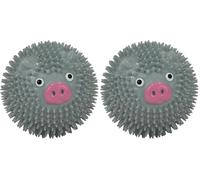 Ancol Small Bite Spikey Pig Ball Ideal for Puppies and Smaller Dogs (Pack of 2)