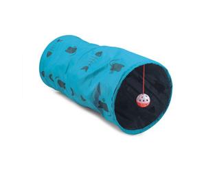 Ancol Small Sturdy Easy Clean Grey / Green Cat Tunnel Pet Activity Structure, 50Cm