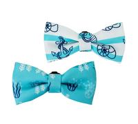Ancol Soho Dog Bow Tie in Nautical/Coral Pattern - Stylish Fun Pet Necktie - 100% Recycled Fabrics Puppy Fashion Party Accessory - Pack of 2